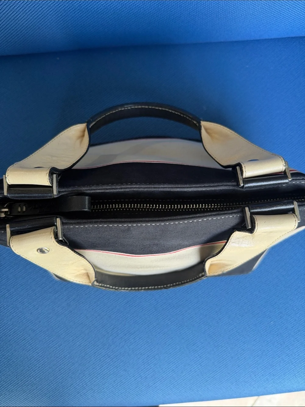 Kate Spade Black Cream & Red Striped Tote Bag | Classic Preppy handbag Purse